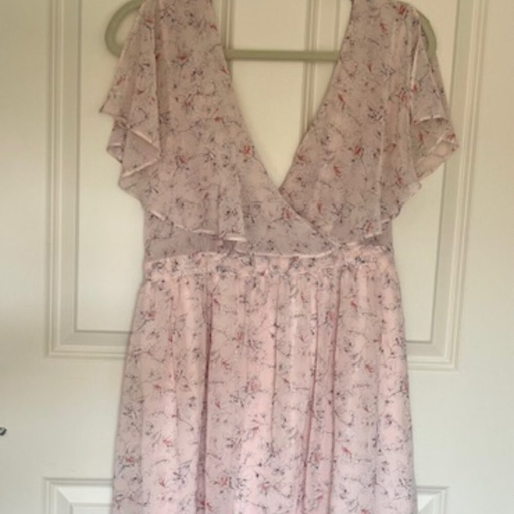Forever 21 Pink Floral Babydool Dress (L)